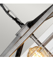 Louvre steel, bronze glass 6-bulb 40.2cm lantern pendant light