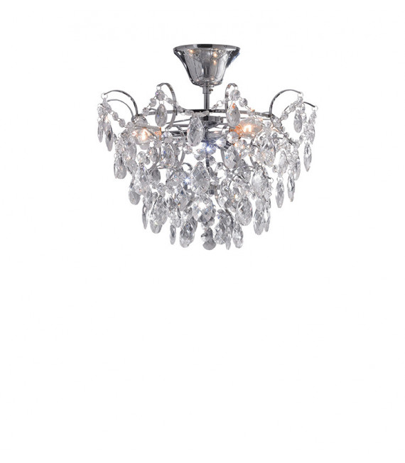Plafón Diseño Sofiero Metal Cromo 3 bombillas 30cm