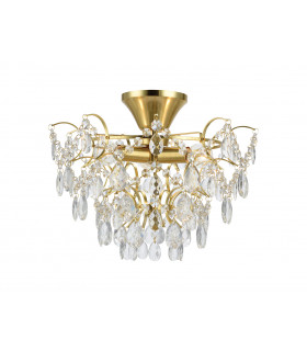 Plafoniera Design Sofiero Ottone Metallo 3 lampadine 30cm