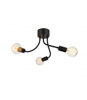 Plafonnier Medusa Métal Noir 3 ampoules 44cm