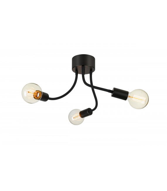 Medusa Black Metal Ceiling Light 3 bulbs 44cm