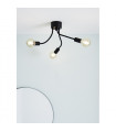 Plafonnier Medusa Métal Noir 3 ampoules 44cm