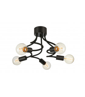 Plafoniera Medusa Black Metal 5 lampadine 21cm