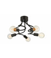 Plafonnier Medusa Métal Noir 5 ampoules 21cm