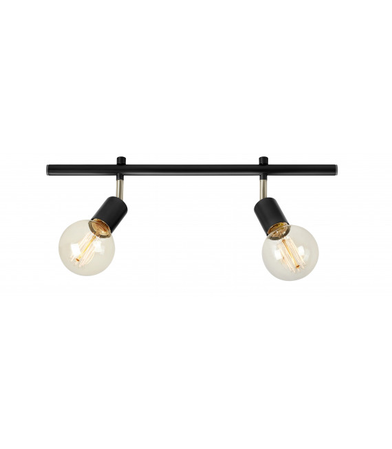 Foco Expand Metal Negro 2 bombillas 15,5cm