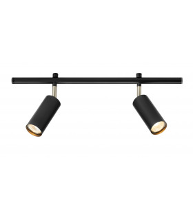 Spot Expand Métal Noir 2 ampoules 17cm