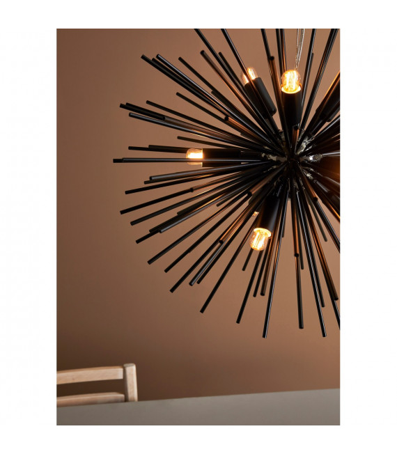 Lampada a sospensione Sun Metallo nero 9 lampadine 190cm