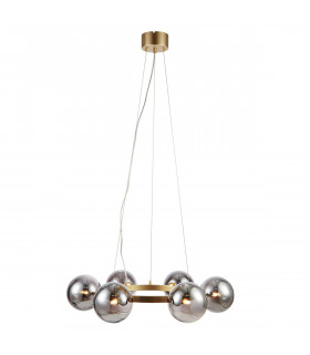 Suspension Circle Métal Or 6 ampoules 15cm
