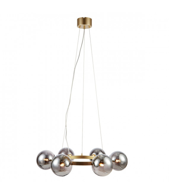 Colgante Círculo Metal Dorado 6 bombillas 15cm