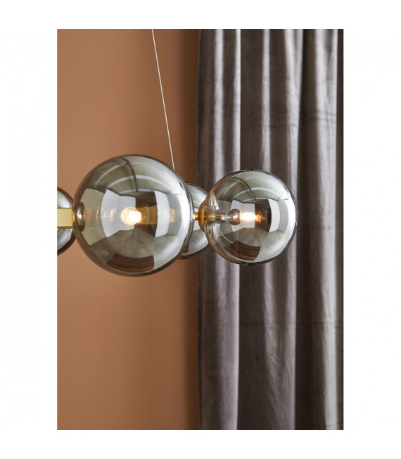 Anhänger Kreis Gold Metall 6 Glühbirnen 15cm