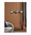 Suspension Circle Métal Noir 6 ampoules 15cm