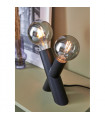 Table lamp Simul Metal Black 2 bulbs 18cm