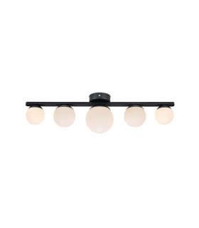 Plafonnier Puro Métal Noir 5 ampoules 16cm