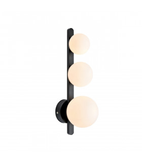 Aplique de pared Puro Metal Negro 3 bombillas 17cm