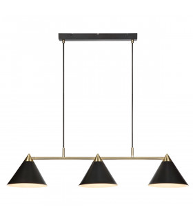 Suspension Klint Métal Noir 3 ampoules 21cm