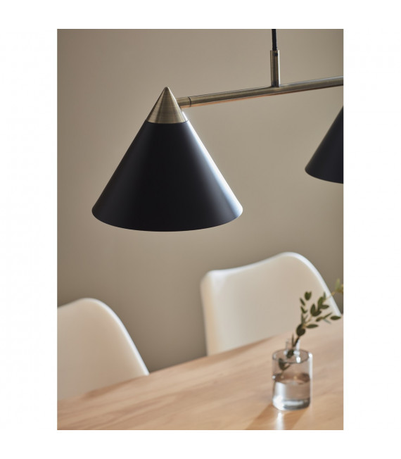 Lampada a sospensione Klint Black Metal 3 lampadine 21cm