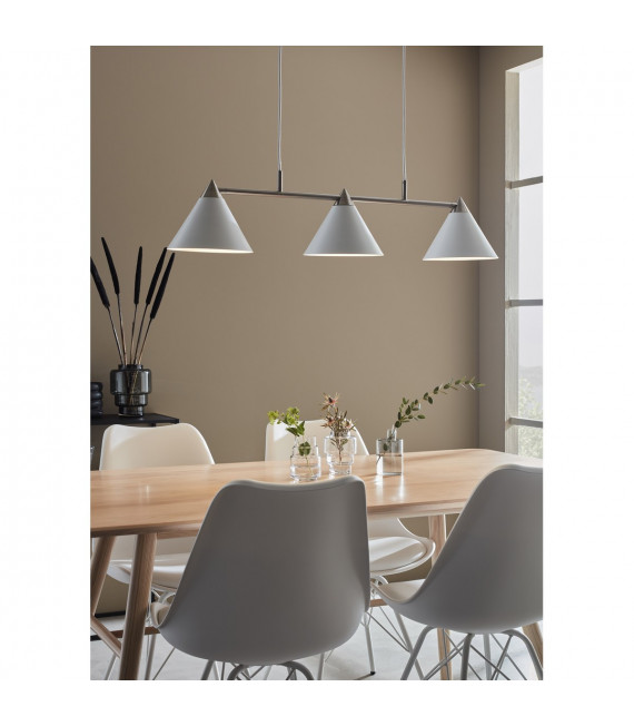 Lámpara colgante Klint Metal blanco 3 bombillas 21cm