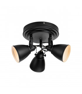 Plafoniera Spot Fjällbacka Black Metal 3 lampadine 26cm
