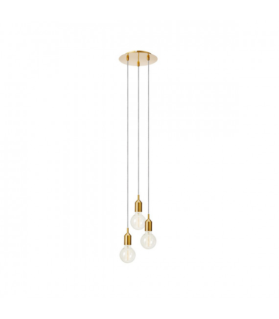 Bronx Metal Bronce lámpara colgante 3 bombillas 152cm