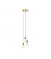 Suspension Bronx Métal Bronze 3 ampoules 152cm
