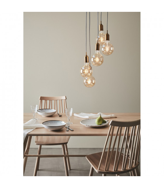 Bronx Metal Bronze pendant lamp 5 bulbs 166cm