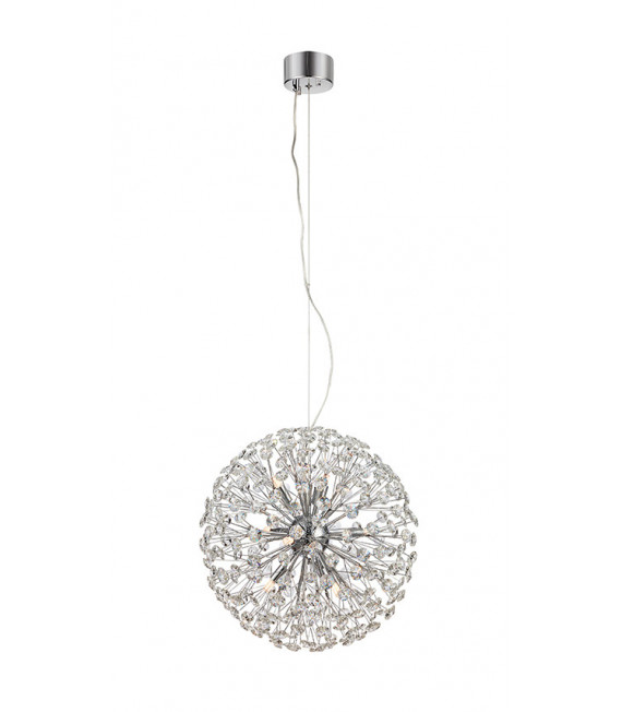 Suspension Bolid Métal Chrome 9 ampoules 50cm
