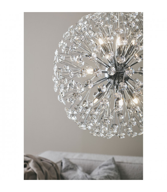 Lampada a sospensione Bolid Metal Chrome 9 lampadine 50cm