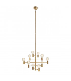 Suspension Paris Métal Laiton 10 ampoules 186cm