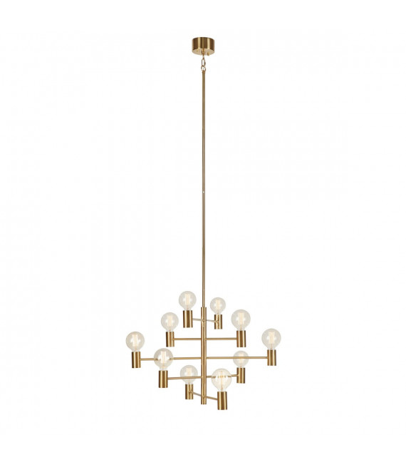 Lámpara colgante Paris Metal Latón 10 bombillas 186cm