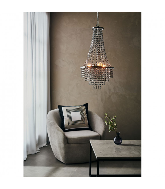 Chandelier Allington Black chrome metal 3 bulbs 68cm