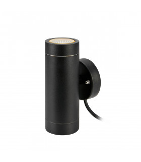 Wandleuchte Garden Aluminium Schwarz 2 Glühbirnen 15cm