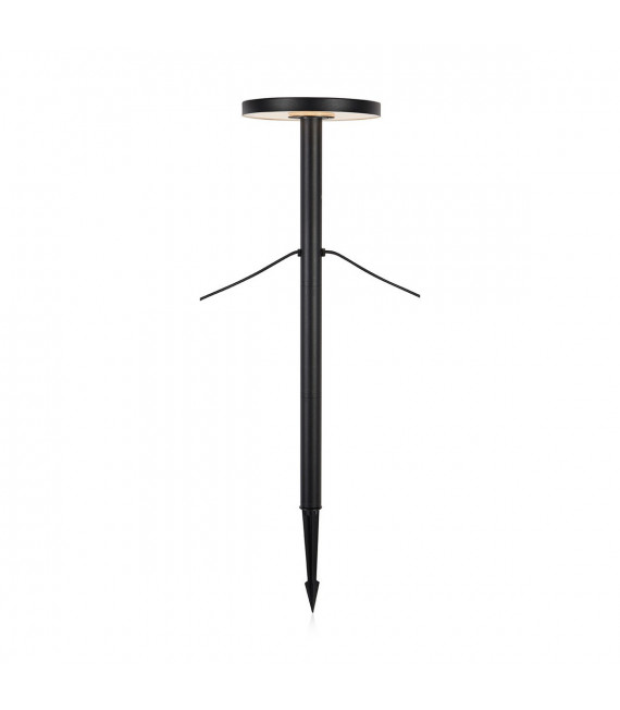 Palo da giardino in alluminio nero 1 lampadina 96 cm