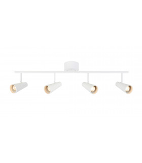 Barra faretto Crest Metallo bianco 4 lampadine 24cm