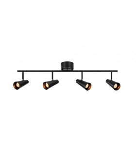 Crest Black Metal spot bar 4 bulbs 24cm