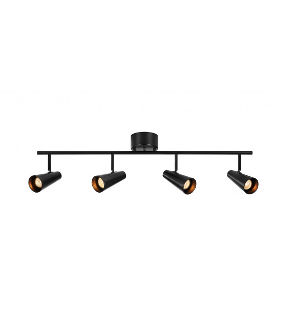 Crest Black Metal spot bar 4 lampadine 24cm