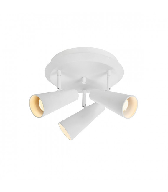 Plafón Spot Crest Blanco metal 3 bombillas 20cm