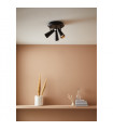 Ceiling lamp Spot Crest Black Metal 3 bulbs 20cm