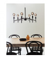 Monarch Black Metal pendant light 6 bulbs 43cm