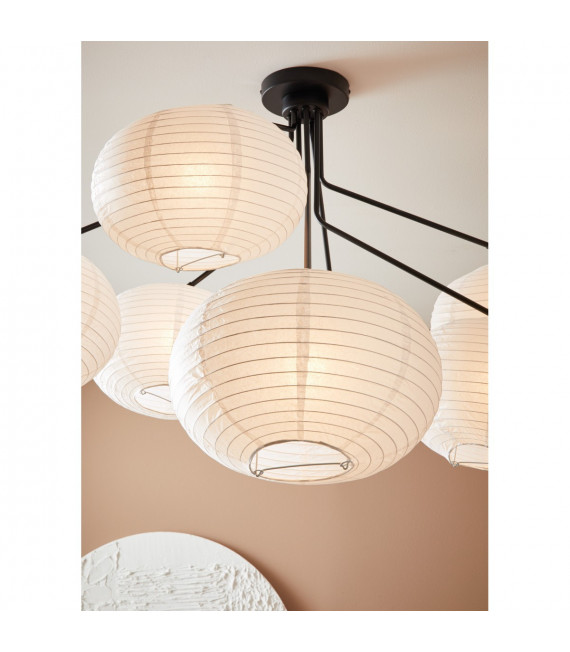 Plafoniera Galaxy Black Metal 7 lampadine 85cm