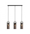 Suspension Glory Métal Noir 3 ampoules 35cm