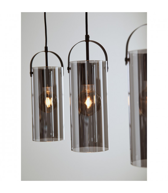 Suspension Glory Métal Noir 3 ampoules 35cm