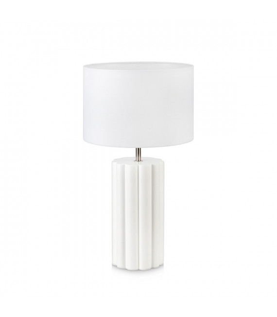 Lampada da tavolo a colonna Ceramica bianca 1 lampadina 44cm