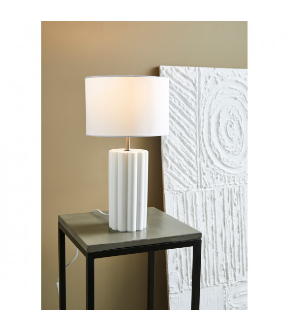 Column table lamp White ceramic 1 bulb 44cm