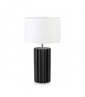 Lampada da tavolo Colonna Ceramica Nera 1 lampadina 44cm