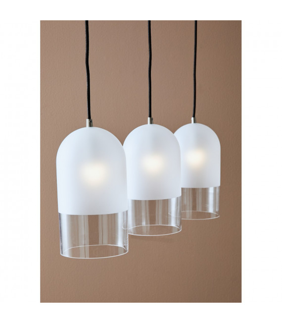 Suspension Cope Métal Noir 3 ampoules 27cm