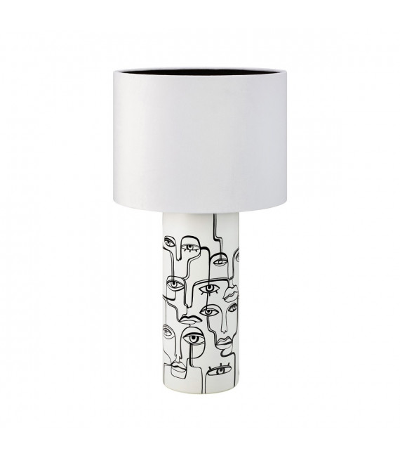 Family Tischlampe Weiße Keramik 1 Glühbirne 61,5cm