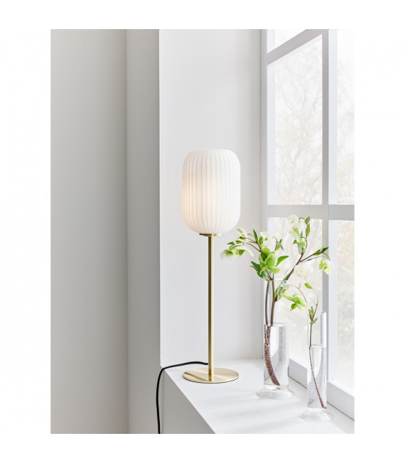 Globe table lamp Cava Metal Brushed brass 1 bulb 55.5cm