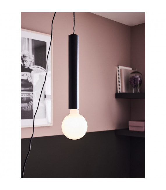 Suspension design Sencillo Métal Noir 1 ampoule 35cm
