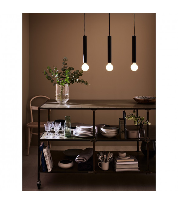 Suspension Sencillo Métal Noir 3 ampoules 35,5cm
