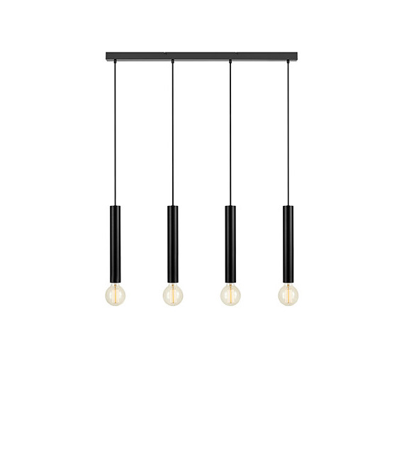 Sencillo Black Metal Pendant 4 bulbs 35.5cm